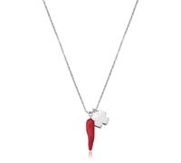 Collana Donna S'Agapõ Acciaio Pendente Corno Quadrifoglio SFE06