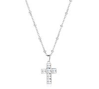 S'AGAPO ARCADIA COLLANA DA DONNA IN ACCIAIO CON CROCE E CRISTALLI SRD05 (3538)
