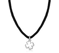 S'agapo Collana donna velluto nero con pendente cuore quadrifoglio sfera Sagapo