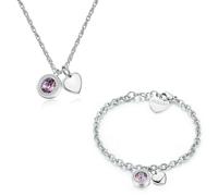 SAGAPO COLLANA e BRACCIALE Completo In Acciaio SKT01 SKT11 CUORE S’agapo