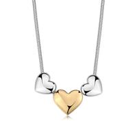 Sagapo Collana Girocollo Collier Snake Donna Tre Cuori Bicolore Regalo SSE58