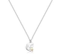 S'Agapõ Collana Girocollo Donna, Collana Donna in Acciaio e Cristalli con Simbolo Angelo | Collezione Click - SCK268
