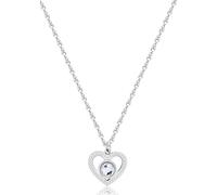 S'Agapõ Collana Girocollo Donna, Collana Donna in Acciaio e Cristalli con Simbolo Cuore | Collezione Lucky Light - SKT35