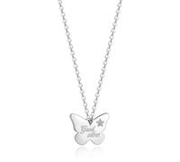S'Agapõ Collana Girocollo Donna, Collana Donna in Acciaio e Cristalli con Simbolo Farfalla | Collezione Be My Always - SBM50