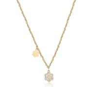 S'Agapõ Collana Girocollo Donna, Collana Donna in Acciaio e Cristalli con Simbolo Fiore | Collezione Aurora - SAR37