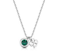 S'Agapõ Collana Girocollo Donna, Collana Donna in Acciaio e Cristalli con Simbolo Quadrifoglio | Collezione Lucky Light - SKT54