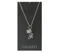 Sagapo Collana Lettera R donna in acciaio Sagapò SHAC54 SHA196 S’agapo