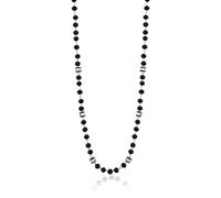 S'AGAPO SHRINE COLLANA DA UOMO IN ACCIAIO E SFERE IN VETRO NERO SSR05 (2455)