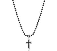S'Agapõ Collana Uomo, Collana Girocollo in Acciaio e Vetro Colorato con Simbolo Croce | Collezione Charisma - SHS02