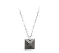 COLLANA UOMO S AGAPO' CAVE SCV06 CON CIONDOLO QUADRATO IN ACCIAIO BRUNITO LOGATO