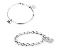 SAGAPO Coppia di BRACCIALI in acciaio SHAC2 SHAD04 S'agapo