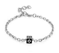 S'AGAPO CUBE BRACCIALE ACCIAIO DA UOMO CON CIONDOLO CUBO SMALTATO SCU11 (2182)