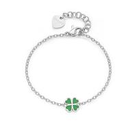 S'agapõ Delicate steel Bracciale with four-leaf clover Click SCK260