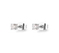 Sagapo Orecchini A Lobo Punto Luce Donna Acciaio Zircone 4 mm SDZ46 Sagapò