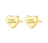 Sagapo Orecchini Cuore in Acciaio dorato con Frase Love is glam SCK40 S'agapo
