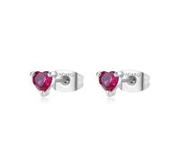 Orecchini Donna S'Agapõ Acciaio Lobo Cuore Rosso 4mm SDZ104