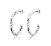 Orecchini cerchio CHUNKY in acciaio e sfere S'Agapõ Donna SHK39