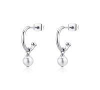 S'Agapõ Orecchini Donna, Orecchini a Cerchio in Acciaio e Perle | Collezione Wisdom - SWI21