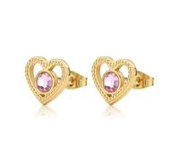 S'Agapõ Orecchini Donna, Orecchini a Lobo in Acciaio e Cristalli con Simbolo Cuore | Collezione Lucky Light - SKT48