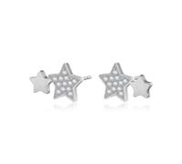 S'Agapõ Orecchini Donna, Orecchini a Lobo in Acciaio e Cristalli con Simbolo Stella | Collezione Aurora - SAR32