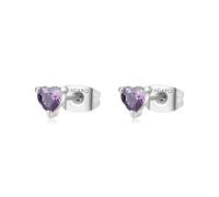 Orecchini Donna S'Agapõ Acciaio Lobo Cuore Viola 4mm SDZ103