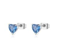 S'Agapõ Orecchini Donna, Orecchini a Lobo in Acciaio e Zirconi con Simbolo Cuore | Collezione Dazzly - SDZ99