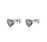 S'Agapõ Orecchini Donna, Orecchini a Lobo in Acciaio e Zirconi con Simbolo Cuore | Collezione Dazzly - SDZ100