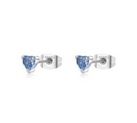 Orecchini Donna S'Agapõ Acciaio Lobo Cuore Blu 4mm SDZ106