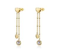 S'Agapõ Orecchini Donna, Orecchini Pendenti in Acciaio e Cristalli con Simbolo Cuore | Collezione Aurora - SAR71