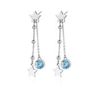 S'Agapõ Orecchini Donna, Orecchini Pendenti in Acciaio e Cristalli con Simbolo Stella | Collezione Aurora - SAR19