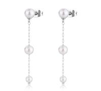 S'Agapõ Orecchini Donna, Orecchini Pendenti in Acciaio e Perle | Collezione Wisdom - SWI37