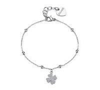 S'AGAPÕ Bracciale Donna In Acciaio Con Simbolo Quadrifoglio | Collezione Witch - SWH14