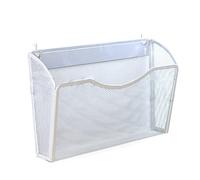 SagaSave 1 porta documenti da parete in rete A4, organizer da scrivania in rete, organizer per posta, riviste, argento bianco