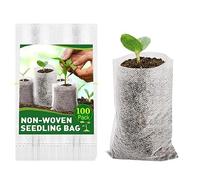 SagaSave 100 sacchetti biodegradabili per piantine in tessuto non tessuto, bianco, 6 x 18 cm, per interni ed esterni, stile giardino, fioriere, sacchetti per piantine