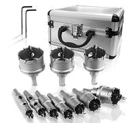 SagaSave 12 seghe a tazza in metallo duro, in acciaio inox, per metallo, acciaio inossidabile, ghisa, acciaio, alluminio, ecc. (16/18/20/22/25/30/35/45/50/53MM x 2 chiavi a brugola)