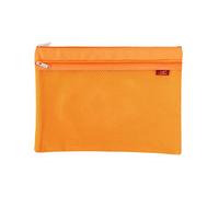 SagaSave 1PCS Borsa per documenti A4 Borsa con cerniera Borsa in rete di nylon Busta impermeabile con doppia cerniera Borsa per documenti per studenti Forniture per ufficio Borsa da viaggio, Arancion