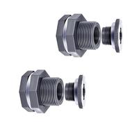 SagaSave 2 raccordi per paratia in PVC con tappo NPT da 3/4", connettore per serbatoio dell'acqua con guarnizione in silicone per tubo da giardino, per secchio da pioggia, lavandini, acquari