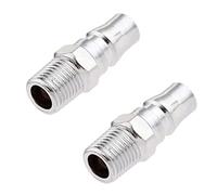 SagaSave 2 raccordi per tubo dell'aria zincati, acciaio temprato trattato termicamente, sgancio rapido, 3 dimensioni a scelta: PM20-1/4", PM30-3/8", PM40-1/2 ''