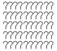 SagaSave 50 ganci a vite, 5,1 cm, in metallo, a vite, piccoli ganci multiuso per appendere piante, per casa, ufficio, cucina (nero)