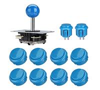 SagaSave Arcade Games Kit di parti fai da te, kit per controller di gioco per PC con 1 joystick arcade 10 pulsanti arcade - blu