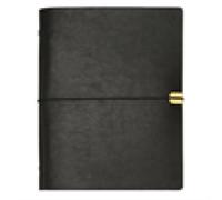 SagaSave Black PU Leather Notebook Journal with Binder Mechanism, Refillable Writing Journals Notebook,Gifts for Women, Men, Teen and friends(100 Pages, A6 9.2" x 6.5")