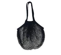 SagaSave Borsa per la spesa in corda, borse in rete per la spesa riutilizzabili in cotone Borsa per la spesa in rete portatile per la spesa per frutta, verdura (nero)