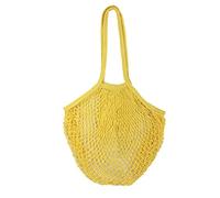 SagaSave Borsa per la spesa in corda, borse in rete per la spesa riutilizzabili in cotone Borsa per la spesa in rete portatile per la spesa per frutta, verdura (giallo)