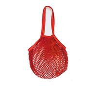 SagaSave Borsa per la spesa in rete, borse in rete per la spesa riutilizzabili in cotone Borsa per la spesa in rete portatile per frutta, verdura (rosso, 2 pezzi)