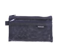 SagaSave Caso per matite, cracket da 20,5 cm per matite grandi case a doppie ragazze trasparenti grandi centri di cartoleria grande capacità per la borsa per il trucco (nero)