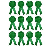 SagaSave Coccarda premio per gare e tornei, 12 nastri premio vuoti per medaglia di vincitore del primo posto per compleanno, festa, competizione sportiva, scuola (verde)
