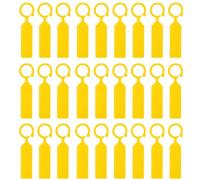 SagaSave Etichette ad anello in plastica da appendere, 100 pezzi, etichette colorate per piante, riutilizzabili, per giardino, fattoria, piantine, vivaio (giallo)