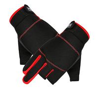 SagaSave Guanti da lavoro meccanici senza dita, 3 guanti da ciclismo a vista senza dita, unisex antiscivolo per pesca all'aperto e guida lavoro (nero)