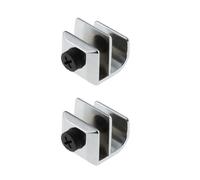 SagaSave Maniglia per porta in vetro, 2 pezzi, in lega di zinco, senza foratura, morsetti per porte, maniglie per vetrine da 3 a 5 mm, armadi in vetro, cassetti, tipo E