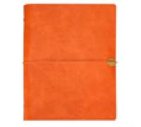 SagaSave Orange PU Leather Notebook Journal with Binder Mechanism, Refillable Writing Journals Notebook,Gifts for Women, Men, Teen and friends(100 Pages, A6 9.2" x 6.5")